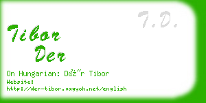 tibor der business card